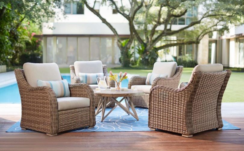 Mojawo ® 3 pièces mobilier de jardin set Salon de jardin balcon avec 2 fauteuils en rotin 